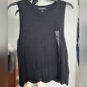 Black cotton tank top/ sweatervest